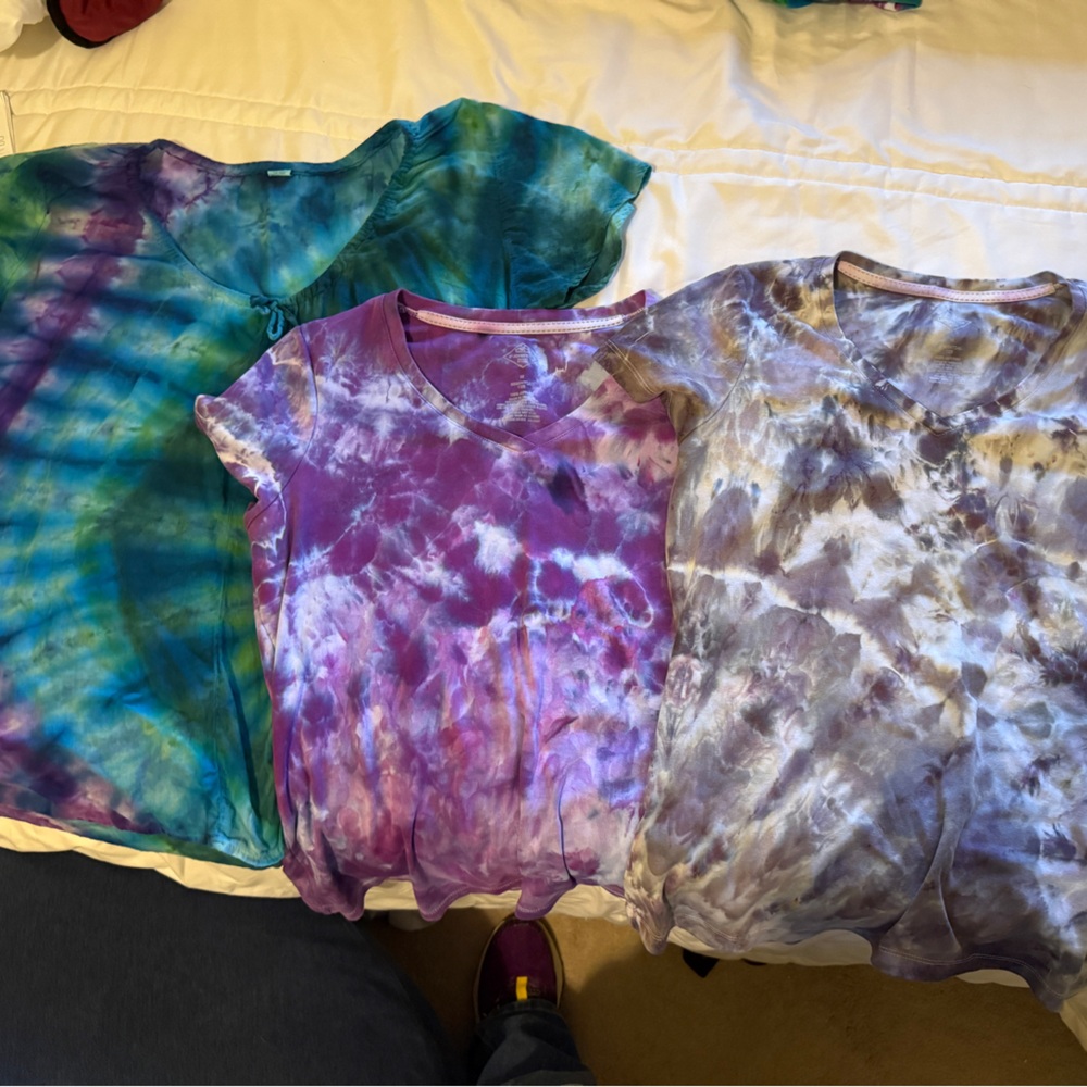 Tie-Dye Short Sleeve Tops Set lot medium